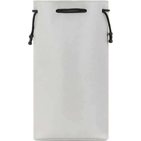 Sac de rangement suspendu PU gris, grande capacité, doux et imperméable, organiseur portable pour sèche-cheveux et fer à friser (1/5)