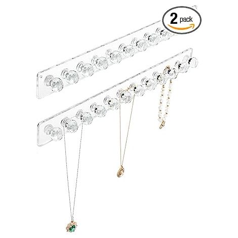 Supports muraux bijoux acrylique transparent, présentoir colliers rangement (1/5)