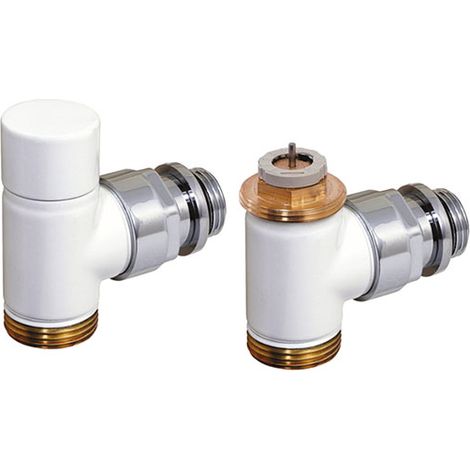 Flamco Thermostatventil-Set D 3804 G 1/2axG 3/4a Eurokonus Eckform verchromt (1/2)