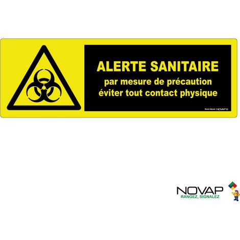 Panneau Alerte sanitaire - Mesure de précaution - haute visibilité - 450x150mm - 4090733