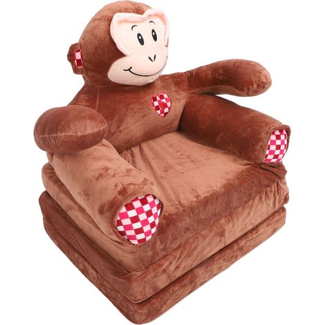 Canapé enfant pliable et multifonctionnel à motif animal, mini-canapé idéal pour lire, se détendre et dormir. Cadeau parfait pour fille ou garçon. Forme de pièce de monnaie. (1/5)