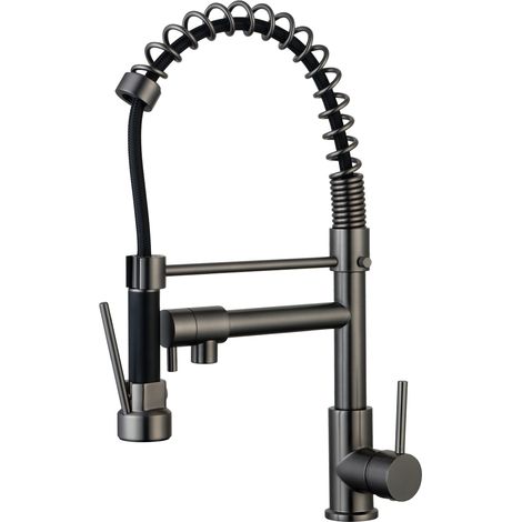 Essebagno Mitigeur évier à douchette Big Pro gun métal