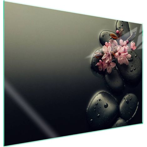 Protection de plaque de cuisson en verre 70x52 cm, motif floral (1/5)