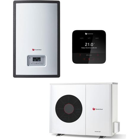 Saunier Duval – Pompe à chaleur air/eau 7 kW A++ – Régulateur MiPro Sense radio – COP jusqu'à 5,8 – Installation clé en main – SAUAIR7CSM