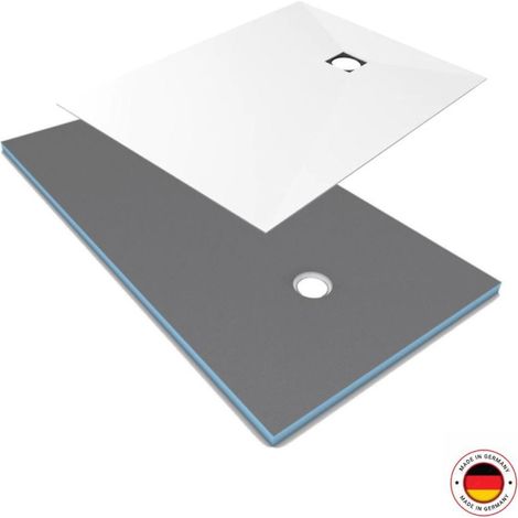 Receveur de douche à carreler 120 x 90 WEDI Fundo Primo rectangle écoulement excentré + recouvrement top blanc