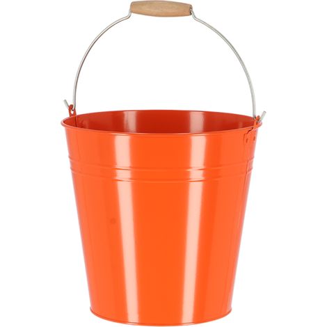 Seau en acier et bois "Nature Shades" - Orange - 10,75 L - Livraison gratuite (1/5)