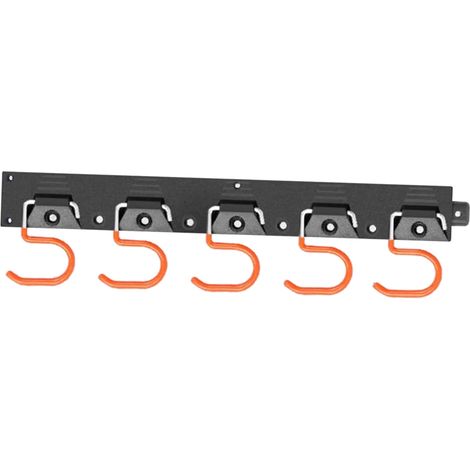 Support Mural Pour Outils De Jardin - 44 x 11 x 7 cm - En Métal Et ABS - Pour Balai Râteau Pelle Serpillière - 1 Pièce (1/5)