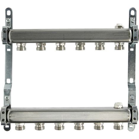 Collecteur pour radiateur 6 circuits 1’’ acier inoxydable