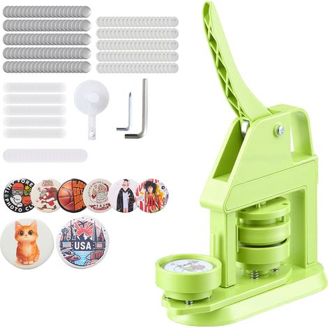 VEVOR Buttonmaschine, 58 mm, Button Maker Maschine mit 100 Button-Teile, Mr. Panda Zauberbuch, Kreisschneider & Sechskantschlüsseln, Pin Maker, Knopfmacher, für DIY-Anstecker & Personalisierte Pins (1/5)