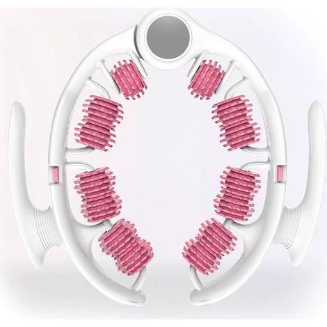 Yoga-Massagegerät – Anti-Cellulite-Massageset, Lymphdrainagegerät für Oberschenkel, Beine und Gesäß, Anti-Cellulite-Roller mit abnehmbarem Faszienaufsatz, Hautstraffung und -glättung, Weiß-Rosa