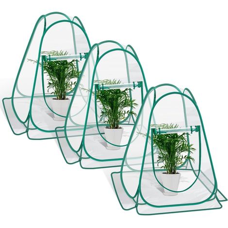 3 Serres de Jardin Mini Pop-up 70x70x80cm - Housses de Protection Plantes pour Balcon, Montage Rapide (1/5)