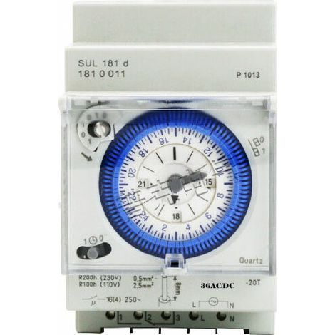 Minuterie analogique avec moteur synchrone et programme journalier, minuterie, 12VAC/DC (1/5)