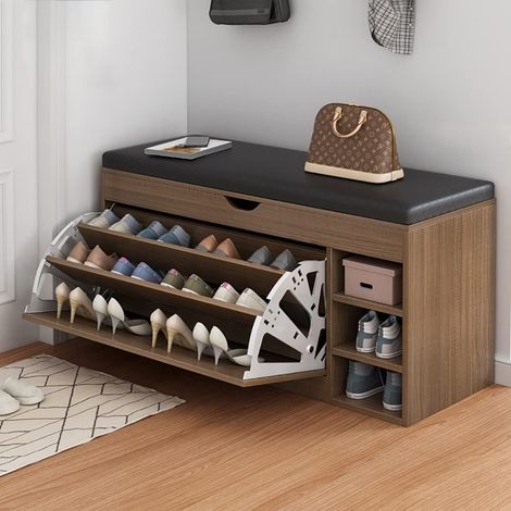 TRADE SHOP - Panca Organizer Per Scarpe Con Seduta Imbottita Cassetti Ingresso Soggiorno Multifunzione - (1/3)