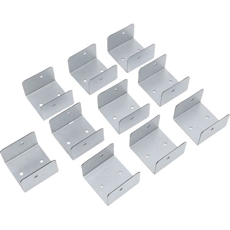 10 fixations poteau bois forme U acier galvanisé – Anti-vol vibration clamps panneau clôture béton bois 32mm, clôture (1/5)