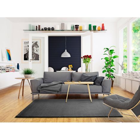 ATTICGO Tapis uni BERNA Gris 60x110 cm (1/4)
