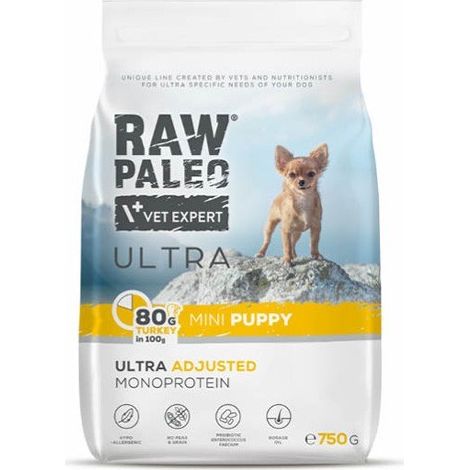 Croquettes RAW PALEO Ultra Mini Puppy à la dinde - 750 g (1/5)