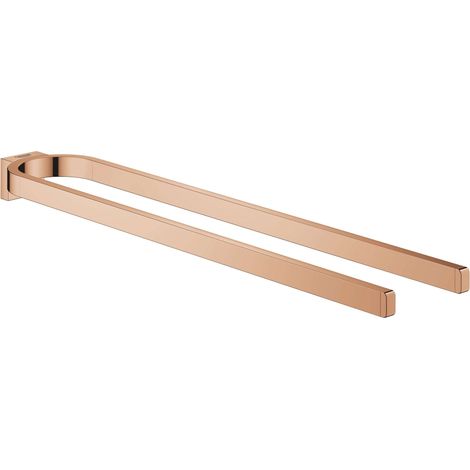 GROHE SELECTION 400 portasalviette rigido 2 bracci oro rosa brillante (1/3)