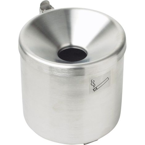Selbstverlöschender Wandaschenbecher für den Innen- und Außenbereich, aus Edelstahl, Durchmesser 15 cm