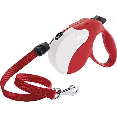Ferplast AMIGO CORD Guinzaglio allungabile con cordino estensibile fino a 7 metri. 3 colori.. Variante - Misure: 15 x 3.6 x h 14 cm - Rosso