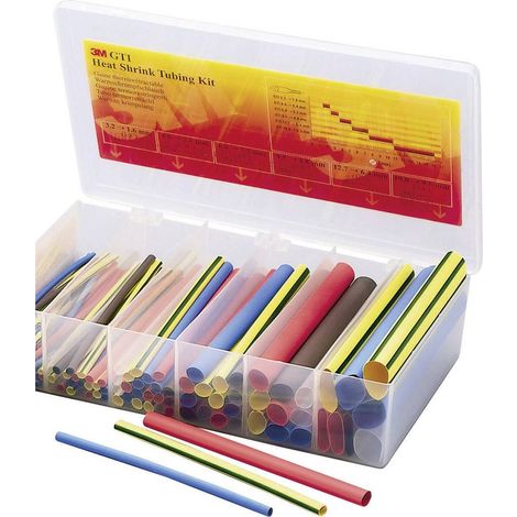 3M GTI-BOX1.6-19MC Kit guaine termoretraibili Rosso, Blu, Marrone, Trasparente, Verde, Giallo Restringimento:2:1 104 Pa