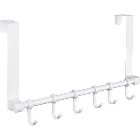 Ganchos para puertas - 6 ganchos extraíbles - Ganchos de aleación de aluminio de alta calidad - Parte superior ultrafina - Resistentes a los impactos - Aptos para baños y puertas (1/5)