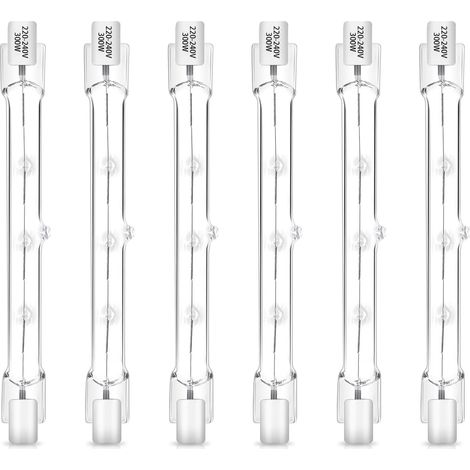 R7S 118-mm-Halogenlampe – 6er-Pack – 300 W, warmweiß – dimmbar, 4500 lm – für Flutlichtstrahler und Gartenbeleuchtung (1/5)
