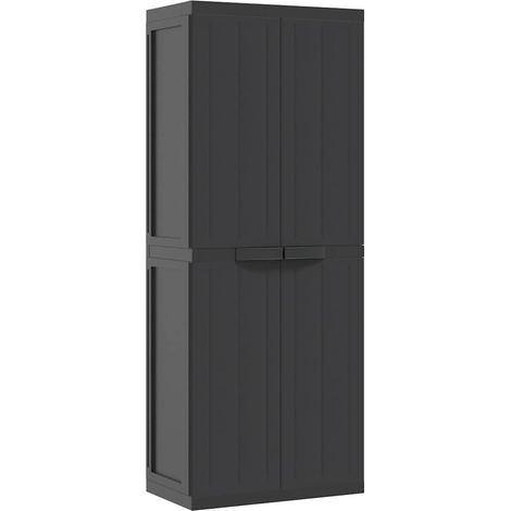 Armoire de rangement d'extérieur noir 65x37x165 cm PP (1/5)