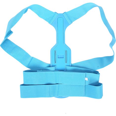 LOT de 1 Ceinture Correctrice de Posture Élastique Respirante pour Dos Voûté, Bretelle de Maintien Lombaire Bleu Taille L (1/5)
