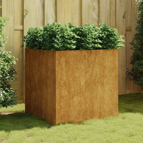 Terrasse - vidaXL Pflanzkübel 80x80x80 cm Cortenstahl - Pflanzen (1/5)