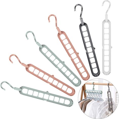 Cintres à vêtements Cintre à vêtements rotatif Organiseur multi-cintres 6 pcs (1/5)