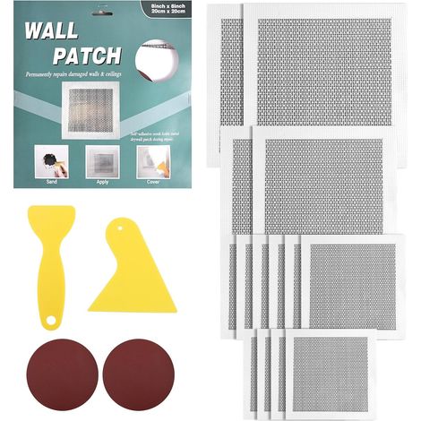 20pcs Kit Réparation Plaque de Plâtre, 5/10/15/20cm Plaque de Plâtre Grand Trou Réparation Patch Solution Rapide et Facile Mur Sec Surface Trou Boucheur Réparateur Outils (1/5)