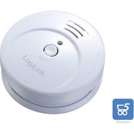 Rilevatore Di Fumo Ottico a Batteria con Sirena LED Lampeggiante Rosso a Muro o Soffitto