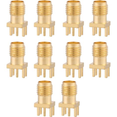 Connecteur Rf Sma Femelle - Laiton - 50 Ohm - Montage Soudure Pcb - 10 Unidades (1/5)