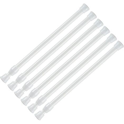 QORVA Gardinenstangen ohne Bohren, 6er-Set ausziehbare Stangen 18-28 cm, Gardinenstangen für Kleiderschränke, Bücherregale, Schränke, DIY-Projekte, Küchen (1/5)