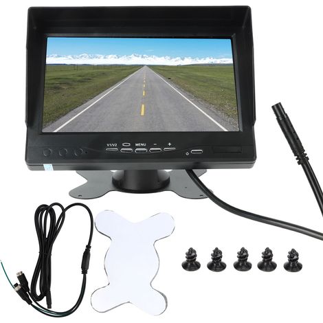 Écran de recul 7 pouces moniteur V1 V2 entrées vidéo pour camion camping-car fourgon remorque véhicule d'urgence (1/5)
