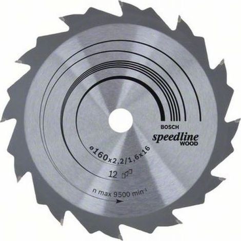 Bosch PRO Wood Kreissägeblatt, 160 x 2,2 x 16 mm, T12