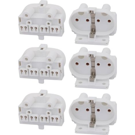 6Pcs Douille lampe H Lampe Fluorescent Lumière Support 2G11 Base Unique Tête Vis Support Pierre Tombale AC 500V 2A pour LED Fluorescent Tube (1/3)