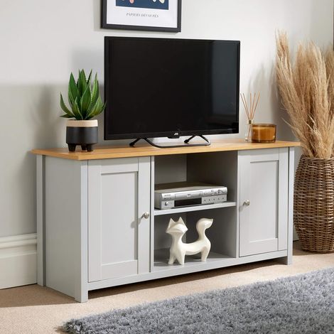 TV Media Stand 2 Storage Cupboards Storage Shelf Living Room Home Furniture Unit (1/5)