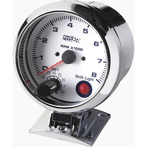 Compte tours shift light - fond blanc - diametre 90mm (1/3)