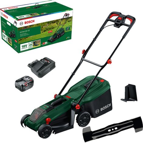Bosch Cordless Lawnmower Mower ROTAK18V-32 32cm 1 x 4.0Ah Battery & Blade (1/5)