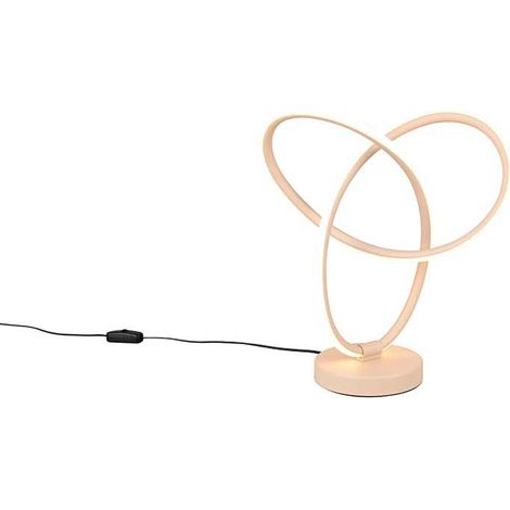 Lampe de table LED, lampe d'appoint, lampe de chevet, sable, interrupteur à cordon, H 28 cm