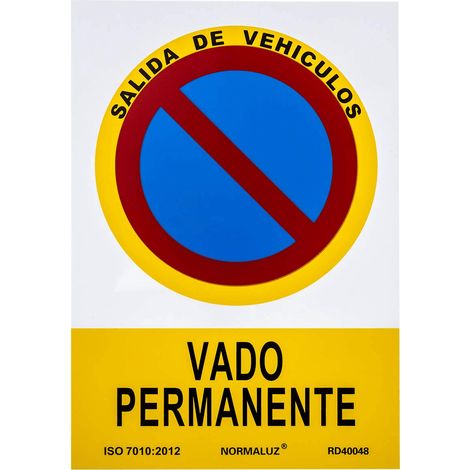 Señal Vado Permanente aluminio 21x30cm (1/5)