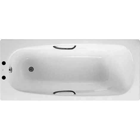 Roca Unbranded Steel Enamel Bath 1500 x 700mm With Grips 2 Tap Hole OEM White