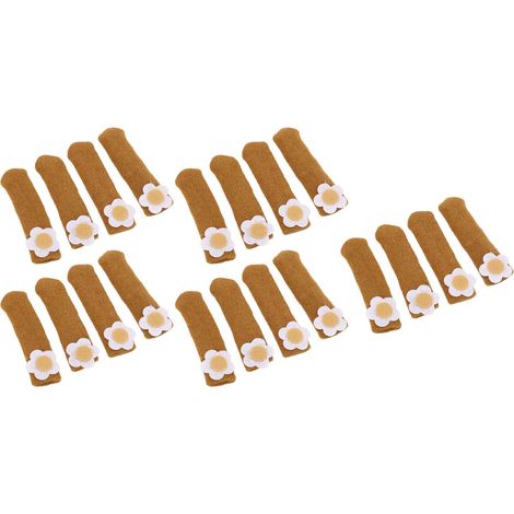 Lot de 20 protège-pieds de chaise, housses épaisses pour pieds de table, protections haute élasticité pour pieds de chaise, embouts pour meubles adaptés aux sols en bois, motif floral délicat, couleur (1/5)