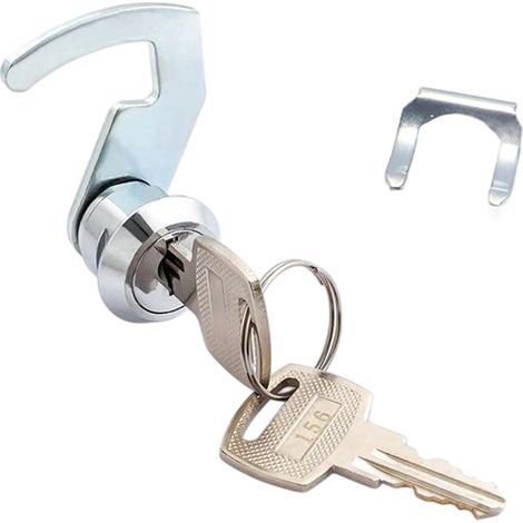 Verrou de tiroir-caisse pour systèmes de point de vente, serrure à came 16 x 13,7 mm avec 2 clés, universel pour caisses enregistreuses, boîtes à outils et armoires (1/5)