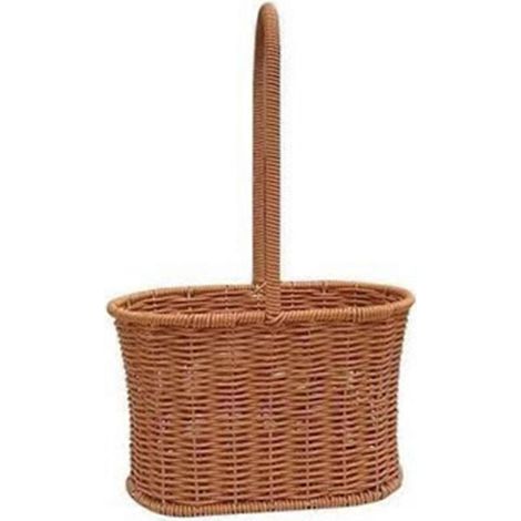 Handgefertigter Rattan-Korb mit Griff, ideal für Blumenarrangements, Trockenblumen, Grünpflanzen, dekorative Aufbewahrung aus Flechtwerk - Typ A.