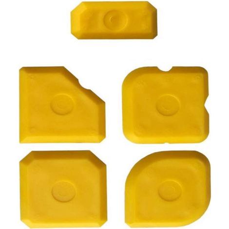 Set mit 5 professionellen Spachteln aus Silikon und Acryl – Abzieher für perfekte Fugen – Gelb (1/5)