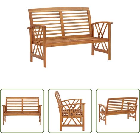 Gartenbank Massivholz - Gartenbank 119 cm Massivholz Akazie (1/5)