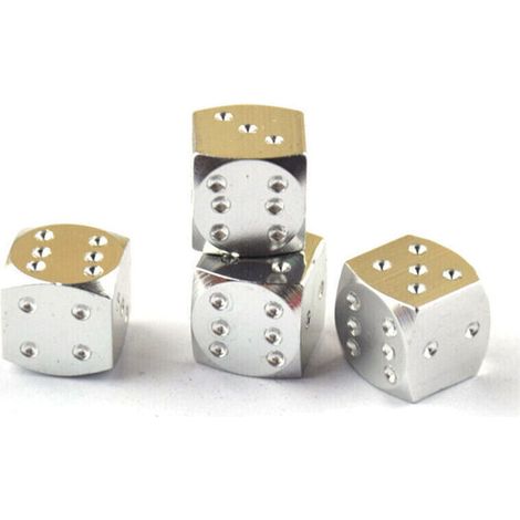 Lot de 4 bouchons de valve de pneu en métal argent..DEBUNS