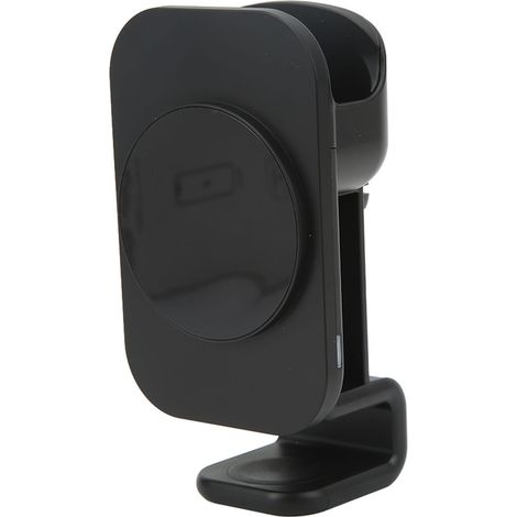 Chargeur de voiture sans fil 15W QC3.0 support GPS tableau de bord distance de vue réglable pour téléphone portable ABS noir (1/5)